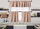 Kitchen Valance BOHO Set of 3 Hanging Rod Pocket Window Valance Treatments Decorative Valances Tiers Café Curtains 36(Salmon- 50"x14" Valance)
