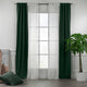 Mix and Match 4 Panels Curtains 2 solid Decorative Linen Look 2 Sheer Linen look Curtains Hanging Rod Pocket Luxury Home Deco - Duck Green-Ecru