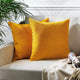 Solid Color Cushion Cover Velvet Look Pillow Case with Invisible Zipper Set of 2 Pieces for Chair Couch & Livingroom Décor Pillowcase - M-Yellow