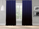 OMBRE Gradient Window Curtains Dip Dye set of 2 Panels Hanging Rod Pocket Luxury for Bedroom Multicolor Horizontal Shades Tone Curtain (Blue-Black)