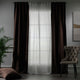 Mix and Match 4 Panels Curtains 2 solid Decorative Linen Look 2 Sheer Linen look Curtains Hanging Rod Pocket Luxury Home Deco - Brown-Ecru