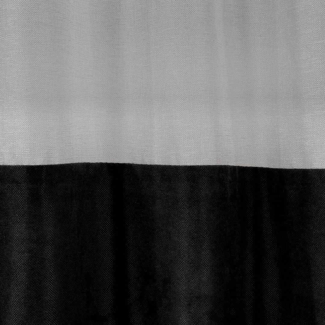Block Faux Linen Sheer & 1/4 Faux Velvet