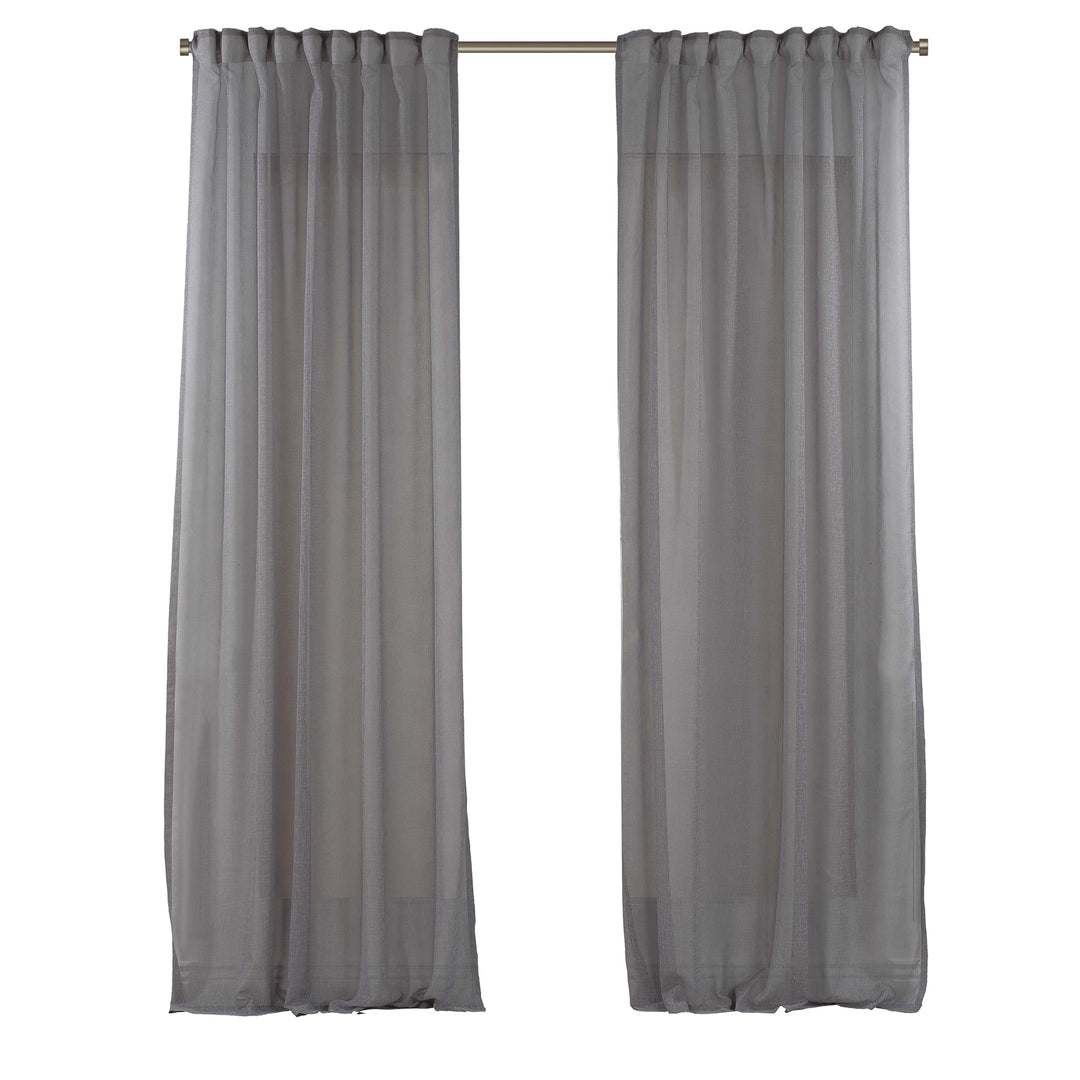 Sheer Linen Texture Curtain Set of 2 - Different Colors, Multiple Sizes