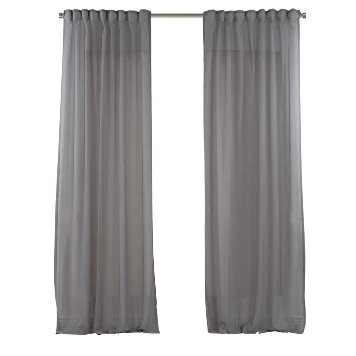 Sheer Linen Texture Curtain Set of 2 - Different Colors, Multiple Sizes
