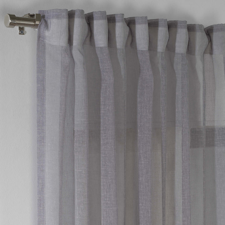 Sheer Linen Texture Curtain Set of 2 - Different Colors, Multiple Sizes