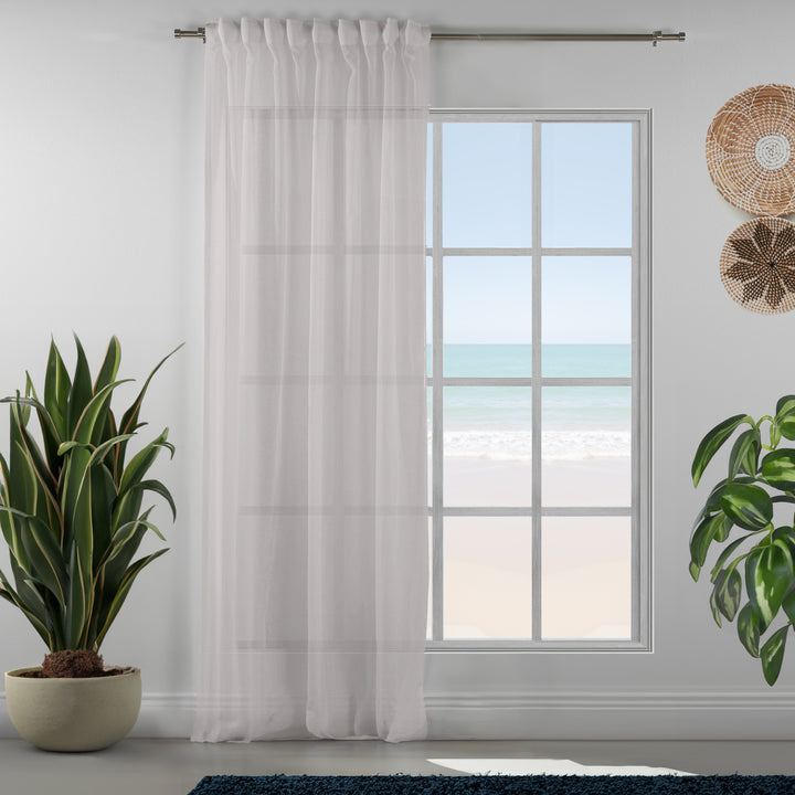 Sheer 100% Linen Curtain Set of 2 - Different Colors, Multiple Sizes