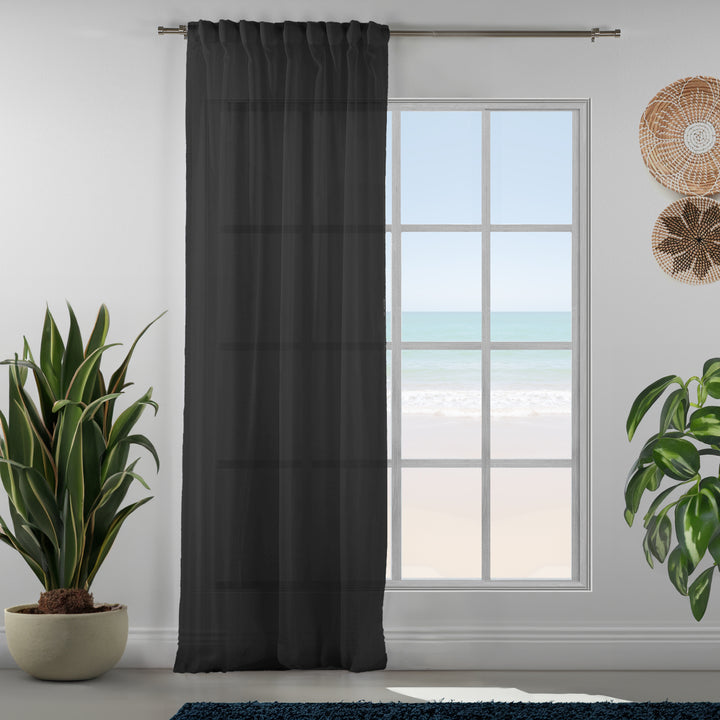 Sheer 100% Linen Curtain Set of 2 - Different Colors, Multiple Sizes