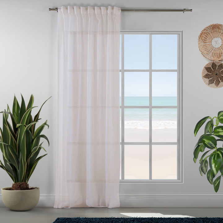 Sheer 100% Linen Curtain Set of 2 - Different Colors, Multiple Sizes