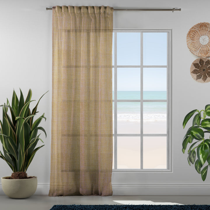Sheer 100% Linen Curtain Set of 2 - Different Colors, Multiple Sizes