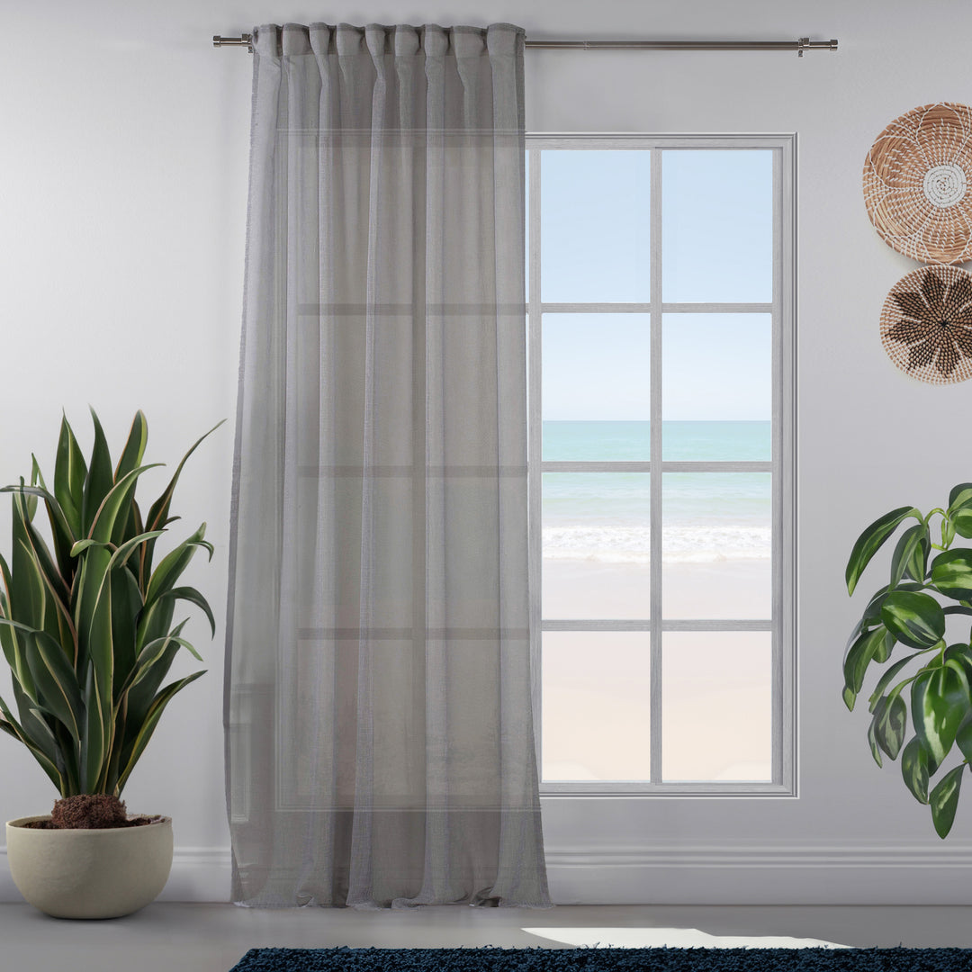 Sheer 100% Linen Curtain Set of 2 - Different Colors, Multiple Sizes