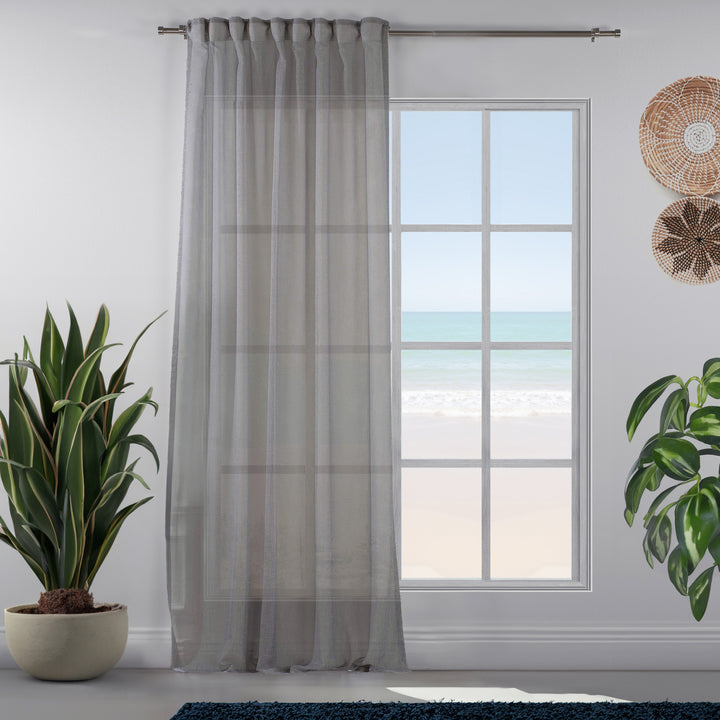 Sheer 100% Linen Curtain Set of 2 - Different Colors, Multiple Sizes