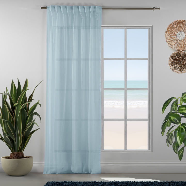 Sheer 100% Linen Curtain Set of 2 - Different Colors, Multiple Sizes