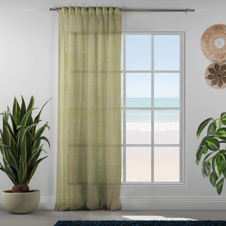 Sheer 100% Linen Curtain Set of 2 - Different Colors, Multiple Sizes