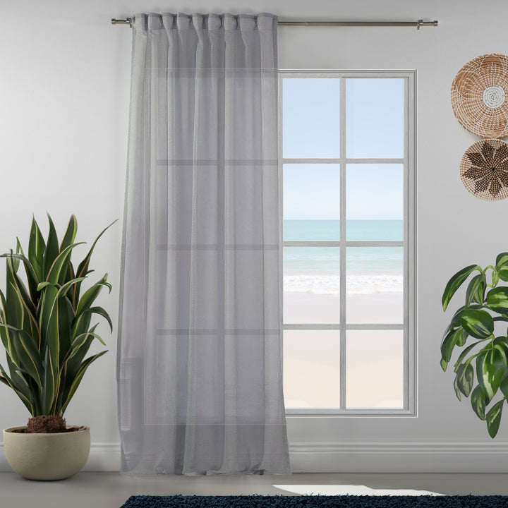 Sheer 100% Linen Curtain Set of 2 - Different Colors, Multiple Sizes