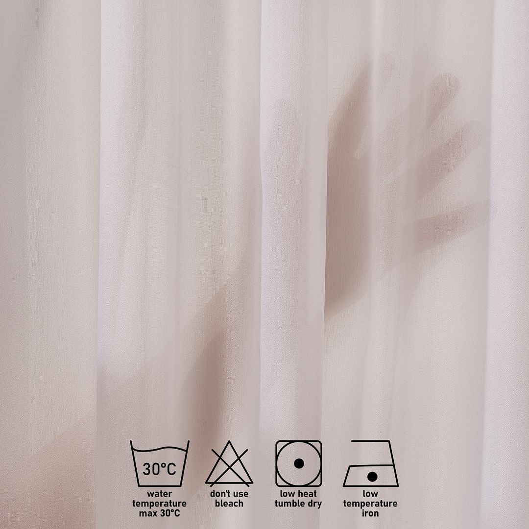 Semi Sheer Faux Crep Chiffon Single Panel Decorative Curtain - Pink