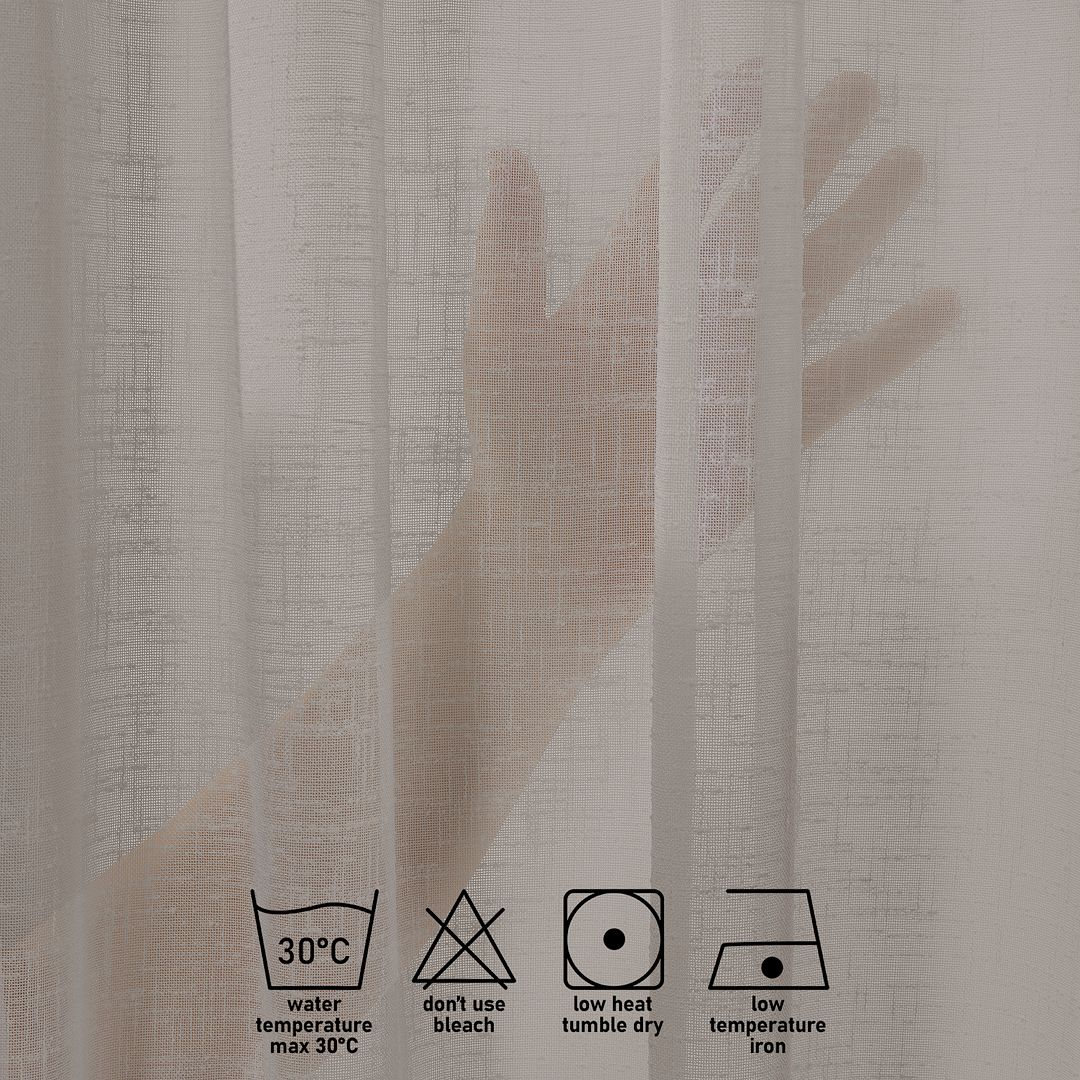 Semi Sheer Faux Linen Single Panel Curtain - Brown