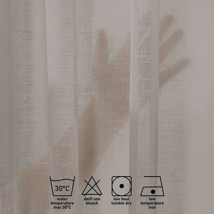 Semi Sheer Faux Linen Single Panel Curtain - Brown