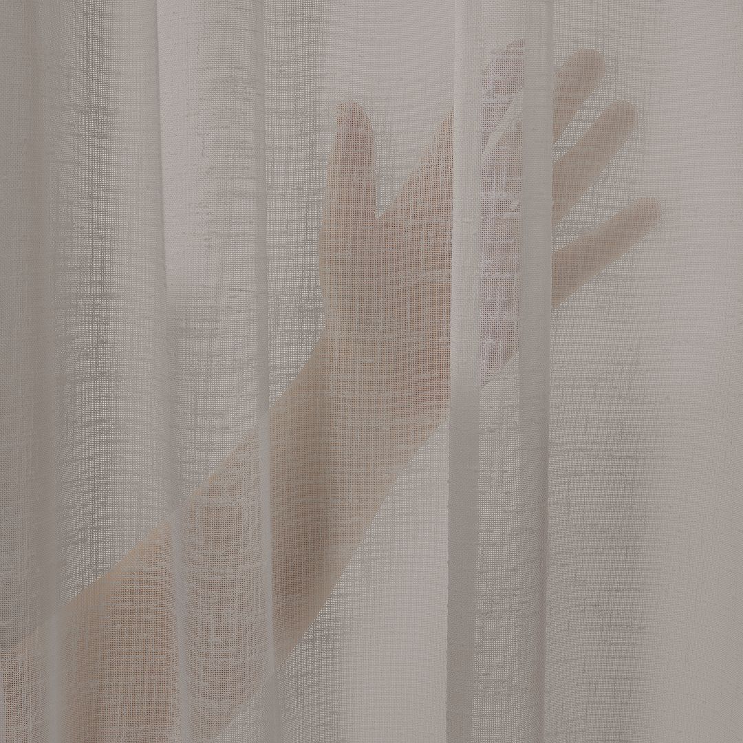 Semi Sheer Faux Linen Single Panel Curtain - Brown
