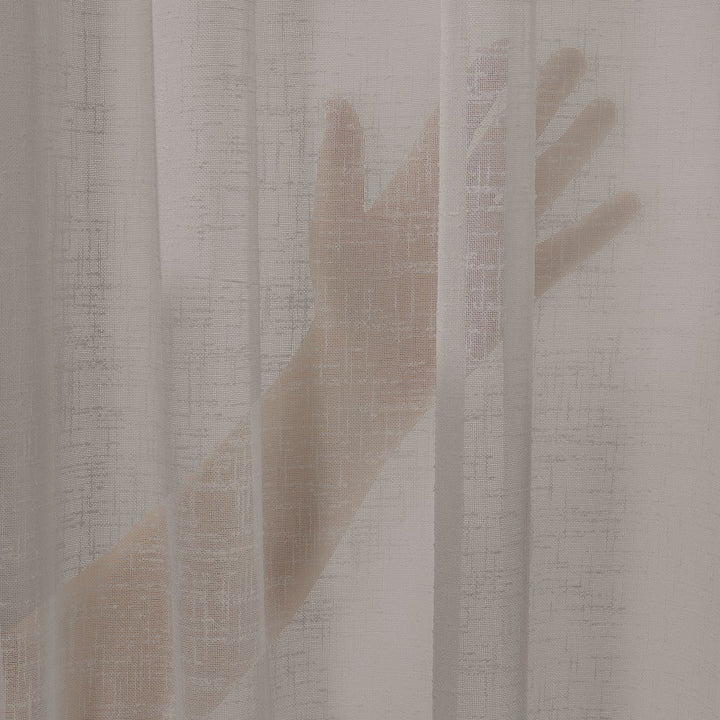 Semi Sheer Faux Linen Single Panel Curtain - Brown