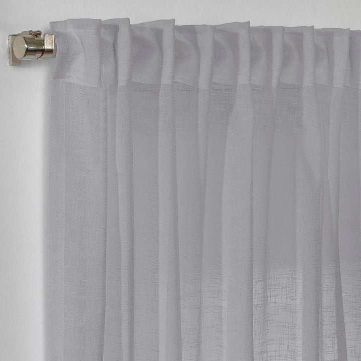 Semi Sheer Faux Linen Single Panel Curtain - Grey