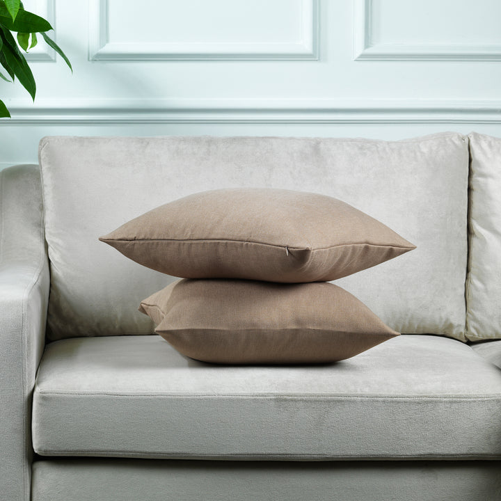 Linen Texture Cushion Covers Set of 2 - Barley Curtain Colors Matching