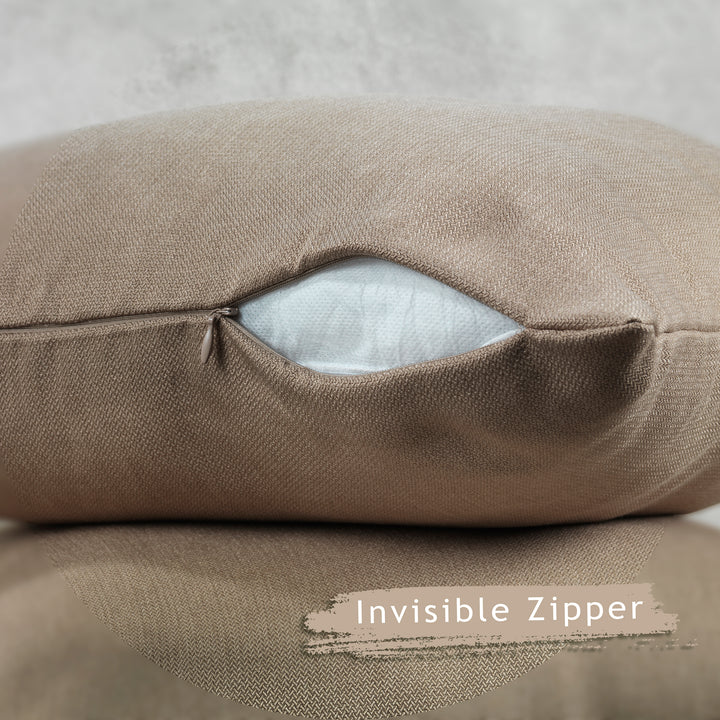 Linen Texture Cushion Covers Set of 2 - Barley Curtain Colors Matching