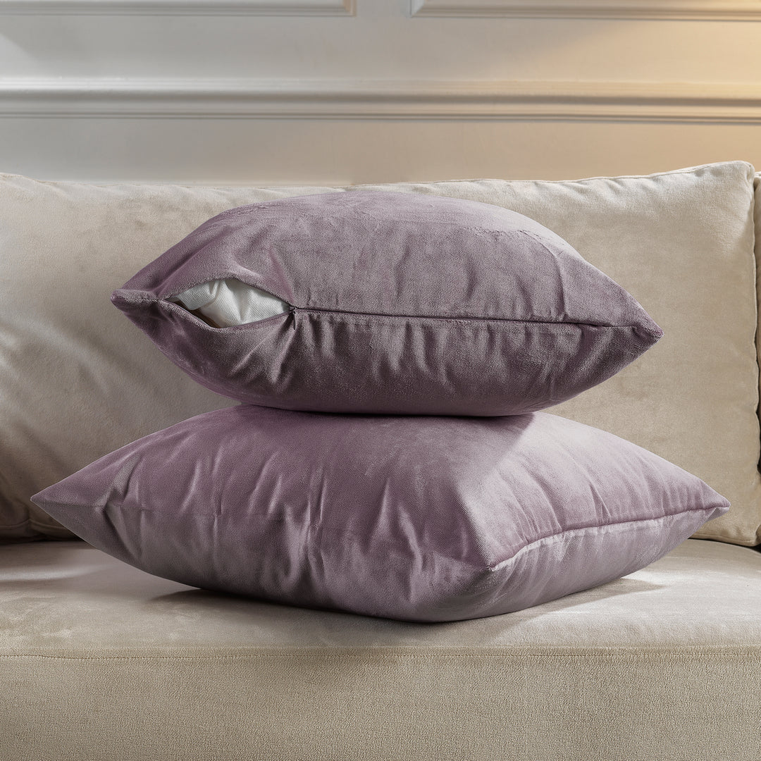Matte Velvet Cushion Covers Set of 2 - Lilac Luster Curtain Colors Matching
