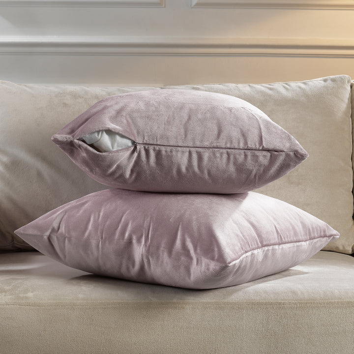 Matte Velvet Cushion Covers Set of 2 - Light Pink Curtain Colors Matching