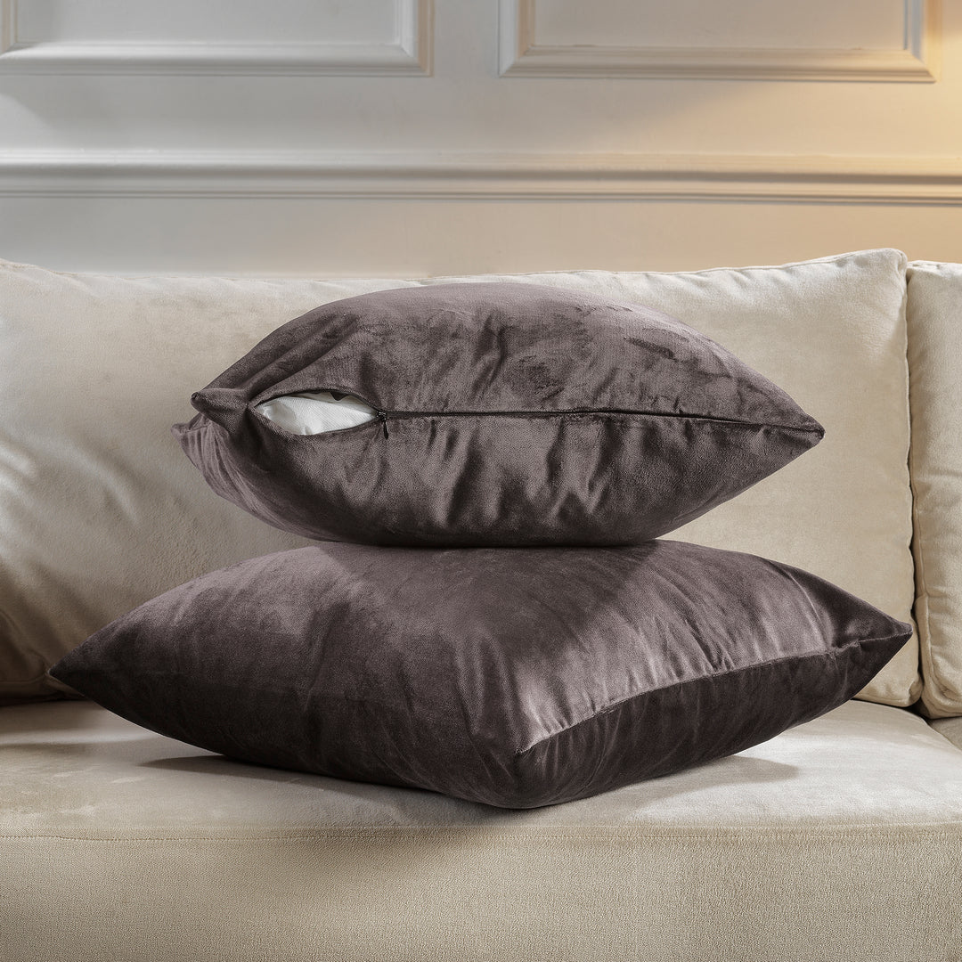 Matte Velvet Cushion Covers Set of 2 - Liver Curtain Colors Matching