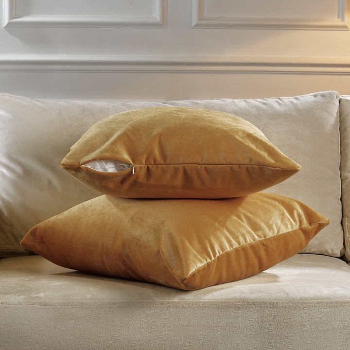 Matte Velvet Cushion Covers Set of 2 - Dijon Curtain Colors Matching