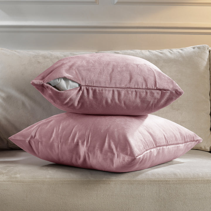 Matte Velvet Cushion Covers Set of 2 - Pink Curtain Colors Matching