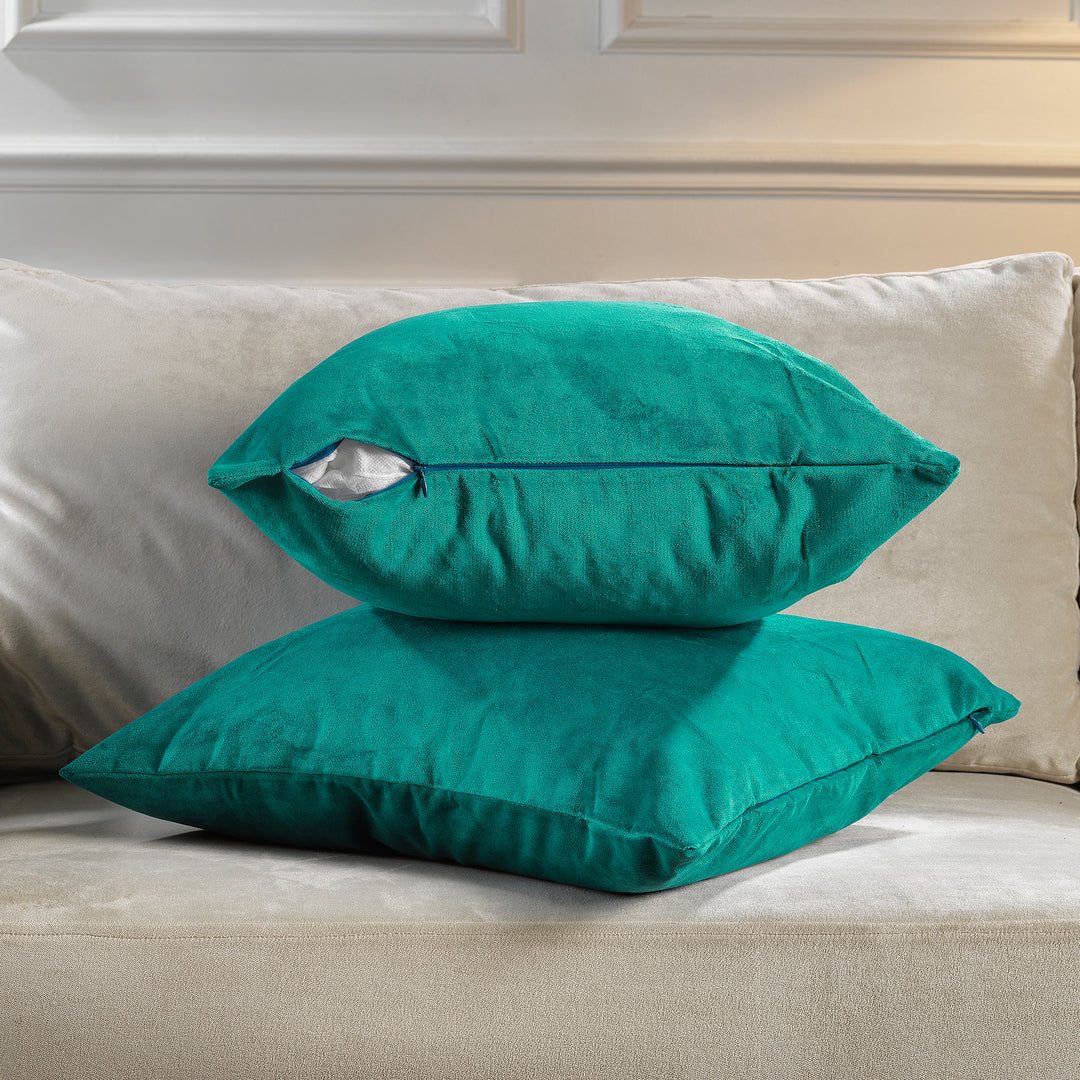Matte Velvet Cushion Covers Set of 2 - Turquoise Curtain Colors Matching