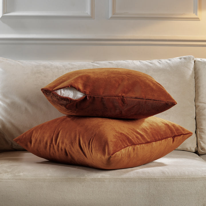 Matte Velvet Cushion Covers Set of 2 - Spice Curtain Colors Matching