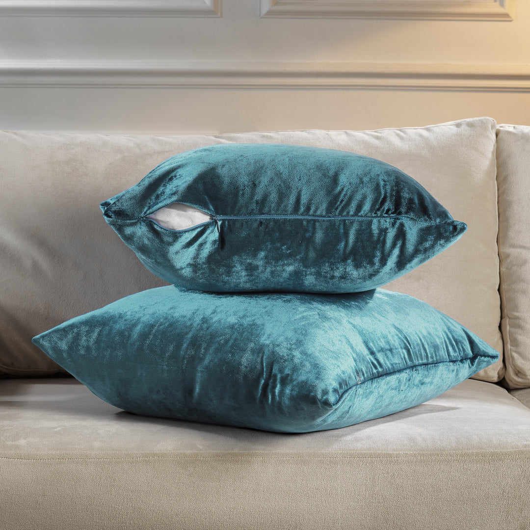 Soft Shiny Velvet Cushion Covers Set of 2 - Air Force Curtain Colors Matching