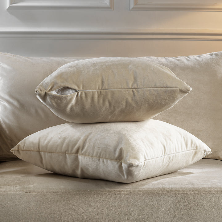 Matte Velvet Cushion Covers Set of 2 - Ecru Curtain Colors Matching