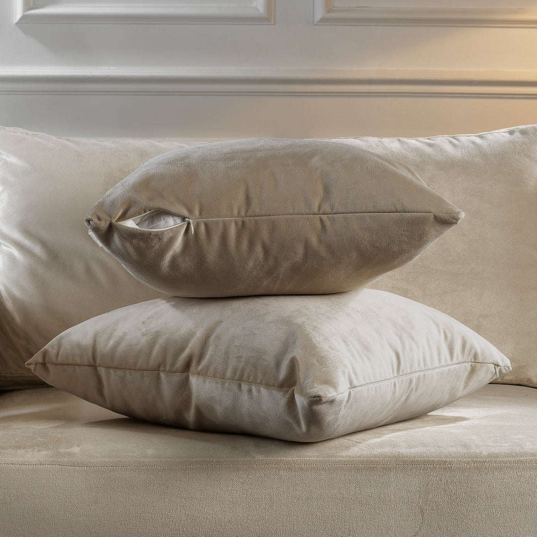 Matte Velvet Cushion Covers Set of 2 - Off White Curtain Colors Matching