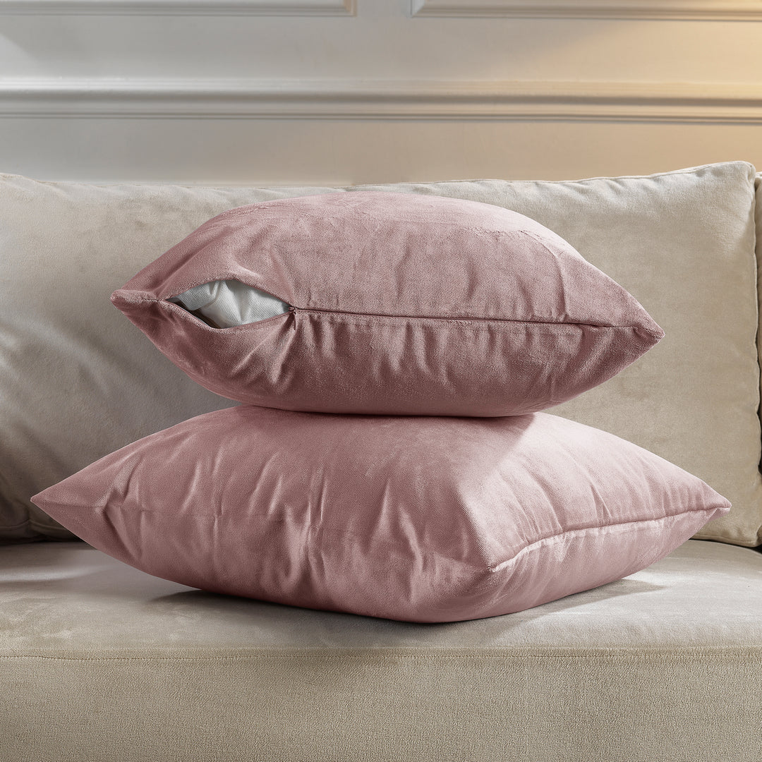 Matte Velvet Cushion Covers Set of 2 - Flamingo Curtain Colors Matching