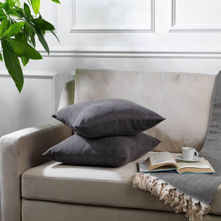 Decorative Cushion Covers Set of 2 - Grey Curtain Colors Matching
