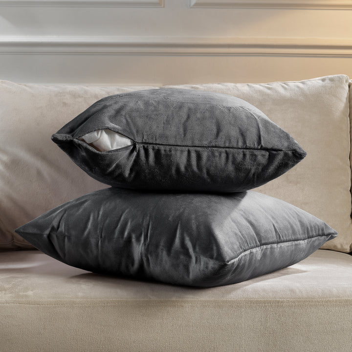 Matte Velvet Cushion Covers Set of 2 - Iron Curtain Colors Matching