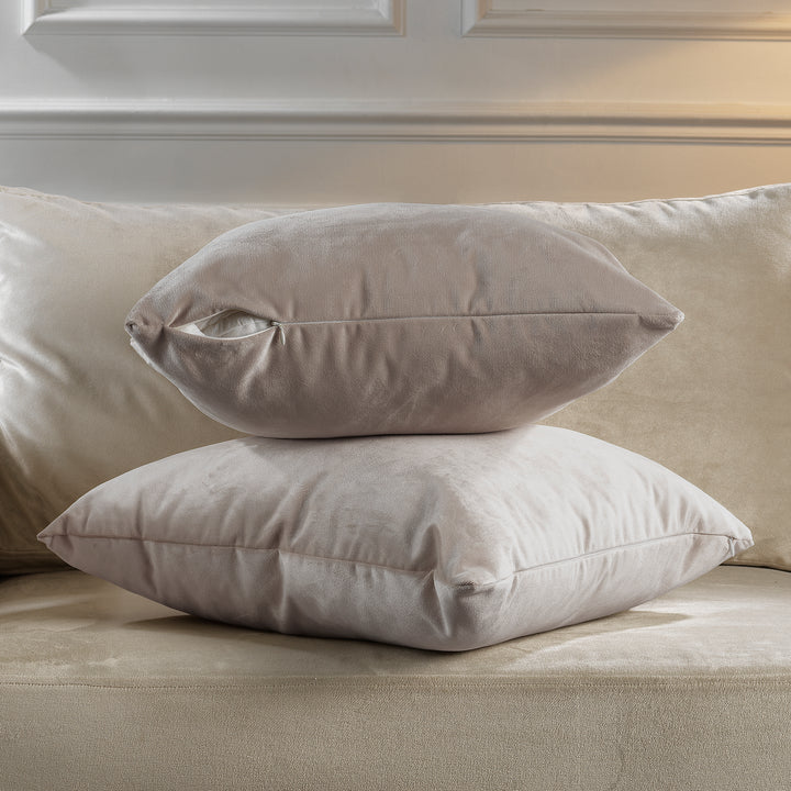 Matte Velvet Cushion Covers Set of 2 - Tan Curtain Colors Matching