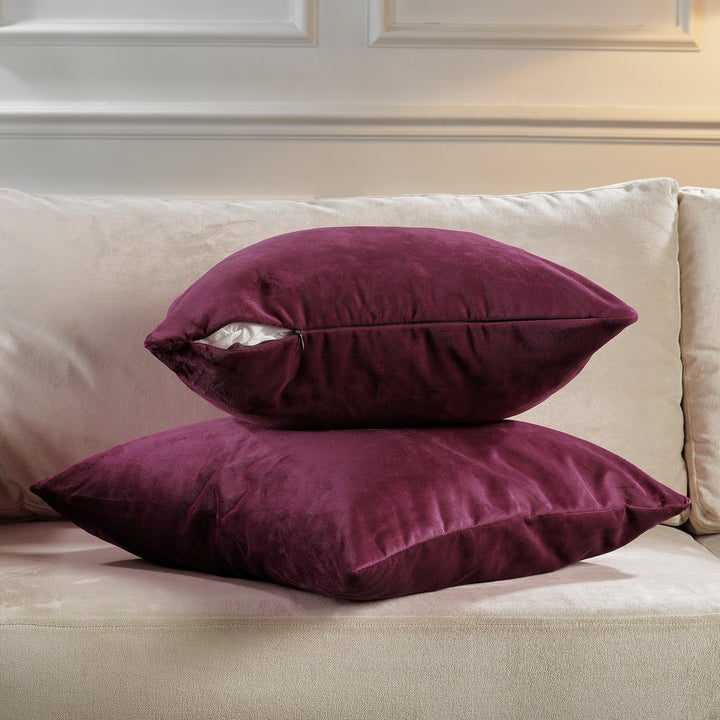 Matte Velvet Cushion Covers Set of 2 - Rose Curtain Colors Matching