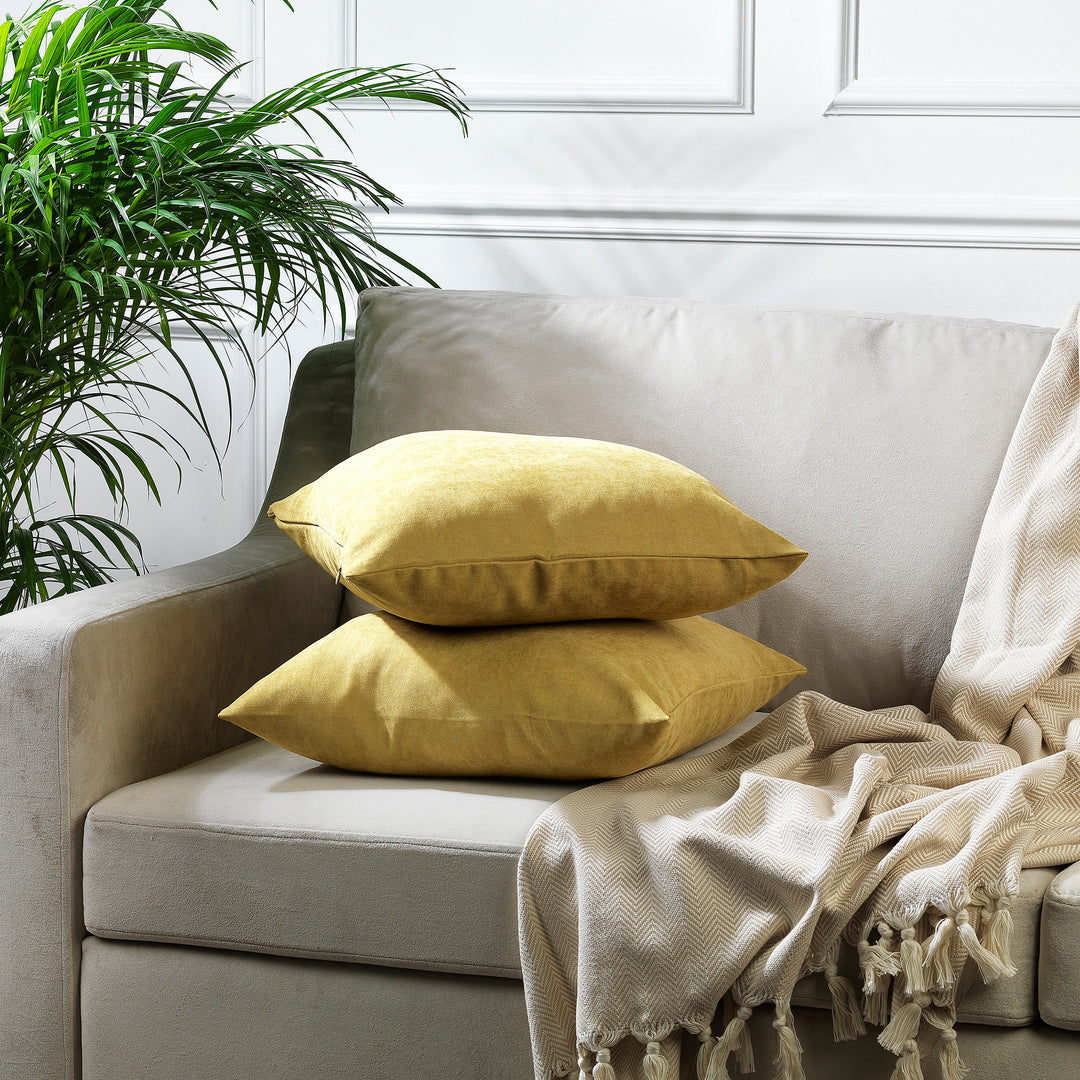Decorative Cushion Covers Set of 2 - Olive Green Curtain Colors Matching