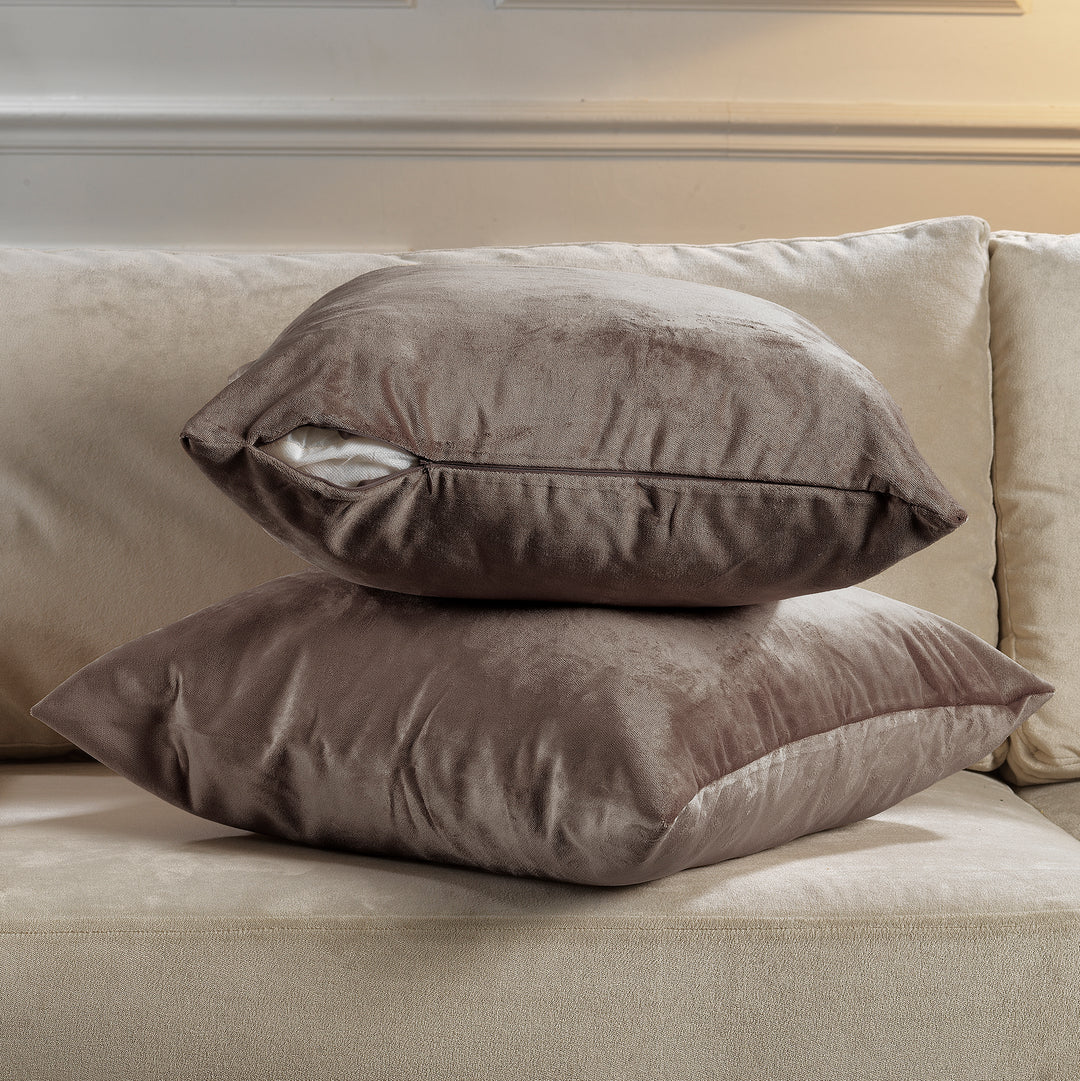 Matte Velvet Cushion Covers Set of 2 - Beaver Curtain Colors Matching
