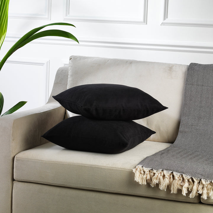 Decorative Cushion Covers Set of 2 - Black Curtain Colors Matching