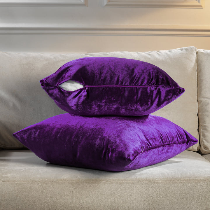 Soft Shiny Velvet Cushion Covers Set of 2 - Mauve Curtain Colors Matching
