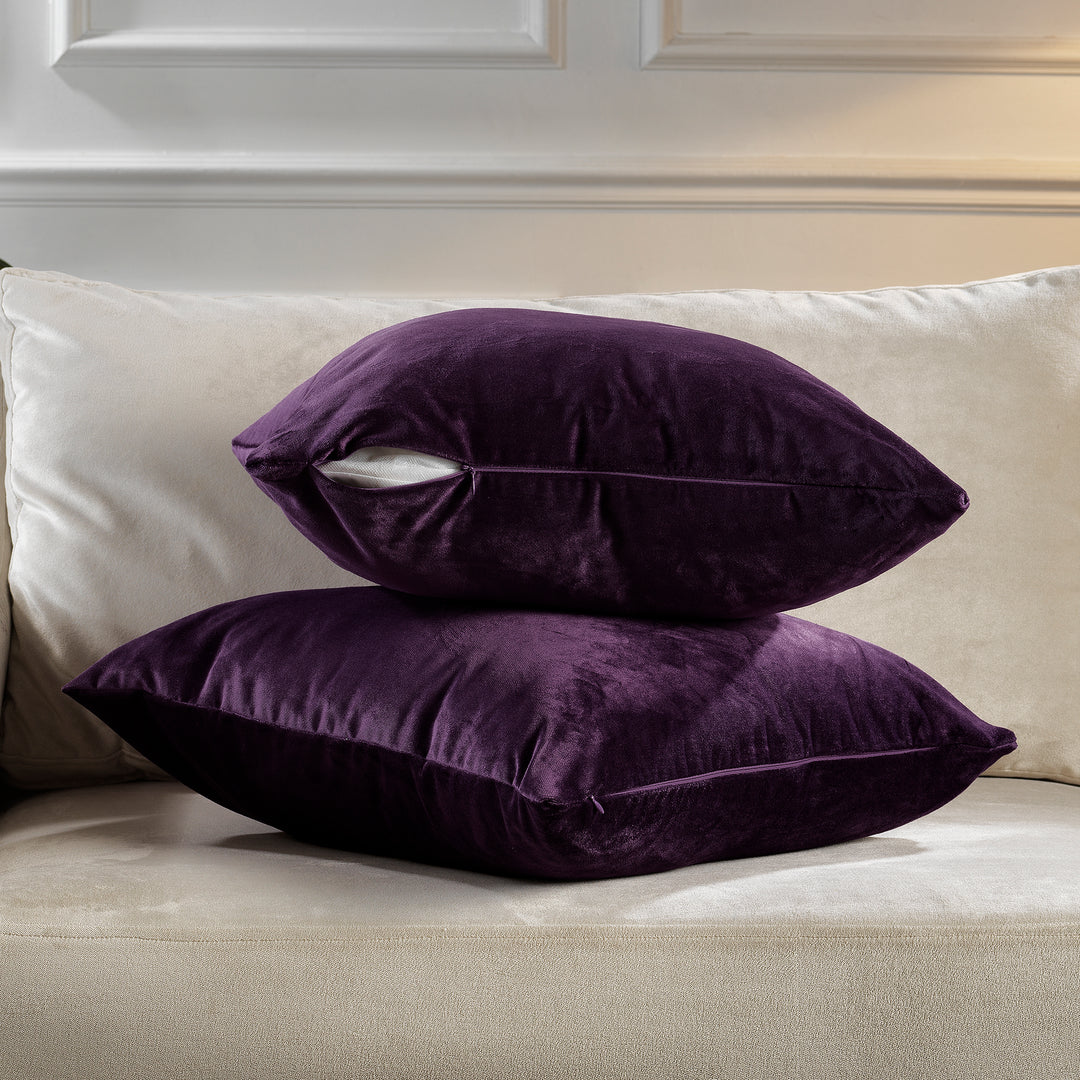 Matte Velvet Cushion Covers Set of 2 - Byzantium Curtain Colors Matching
