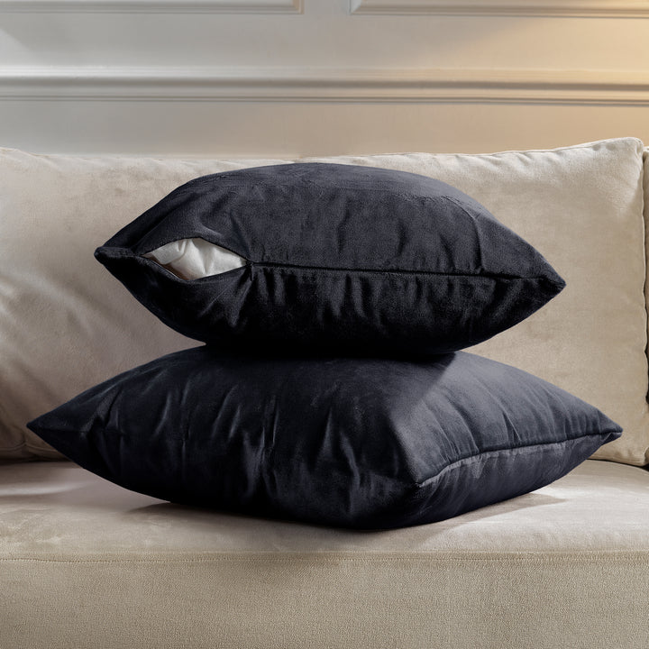 Matte Velvet Cushion Covers Set of 2 - Eigengrau Curtain Colors Matching