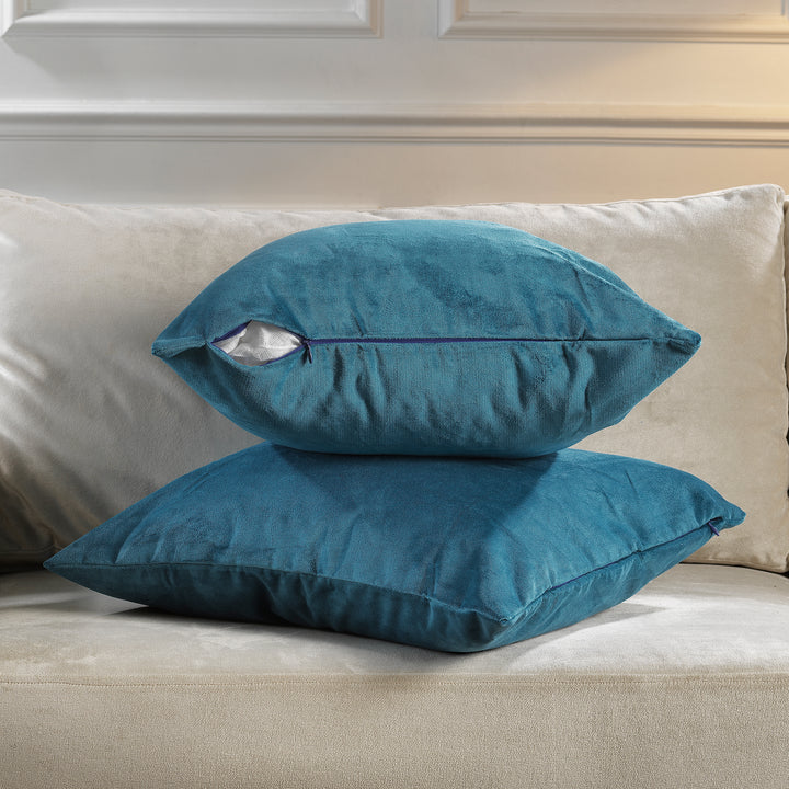 Matte Velvet Cushion Covers Set of 2 - Celestial Blue Curtain Colors Matching
