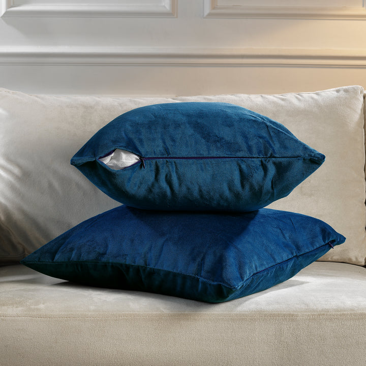 Matte Velvet Cushion Covers Set of 2 - Prussian Curtain Colors Matching