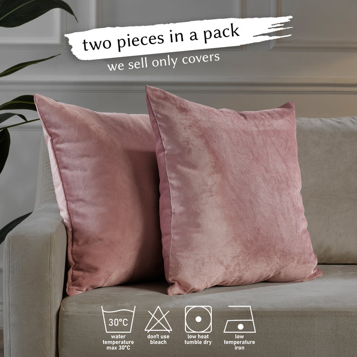 Matte Velvet Cushion Covers Set of 2 - Raspberry Glace Curtain Colors Matching